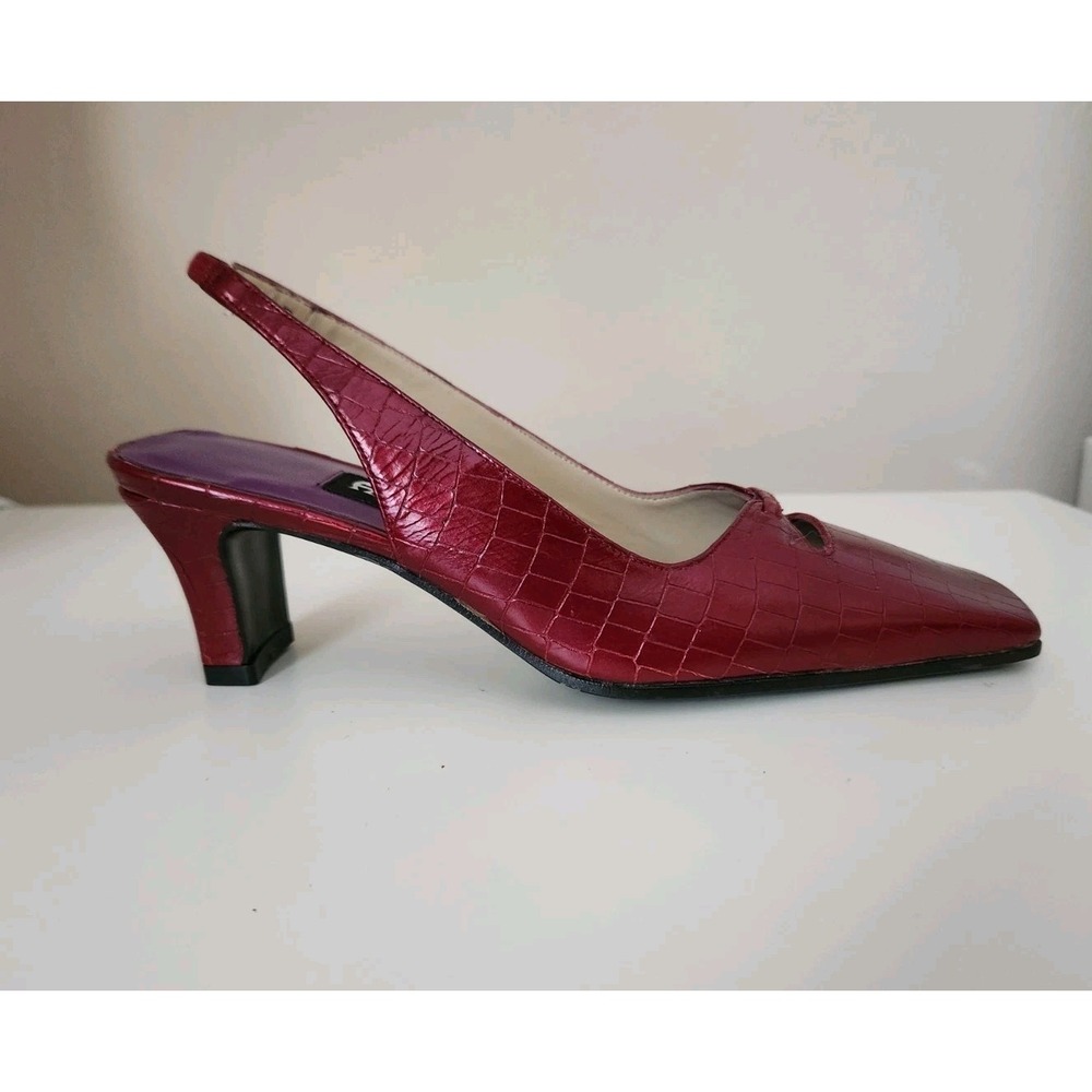 Etienne Aigner‎ Womens Leather High Heels Shoes Red Mahogany Made In Spain Sz 6M